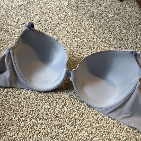 Cacique Womens Plunge Padded Underwire Bra Blue Floral Size 44H Cottage Garden - Picture 4 of 8